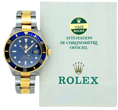 Rolex Submariner 16803 40mm Yellow gold and Stainless steel Blue 7