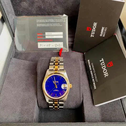 Tudor Prince Date 74033 34mm Yellow gold and Stainless steel Blue 3