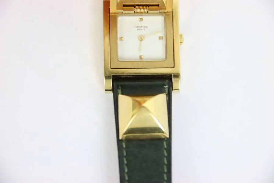 Hermès Médor 32mm Gold-plated White 4