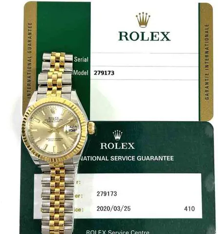 Rolex Lady-Datejust 279173 28mm Yellow gold and Stainless steel Champagne