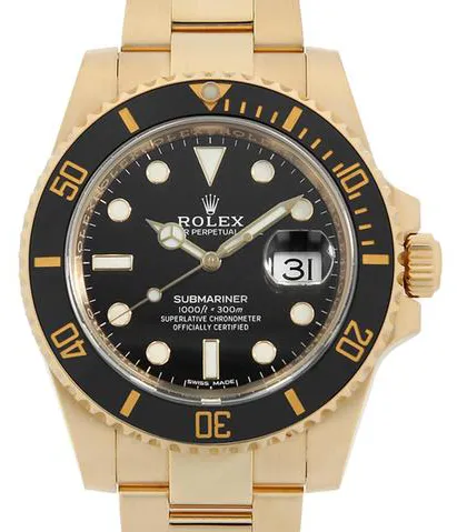 Rolex Submariner 116618LN 40mm Yellow gold Black