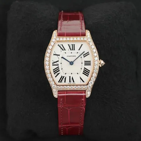 Cartier Tortue wa501008 31mm Rose gold Silver