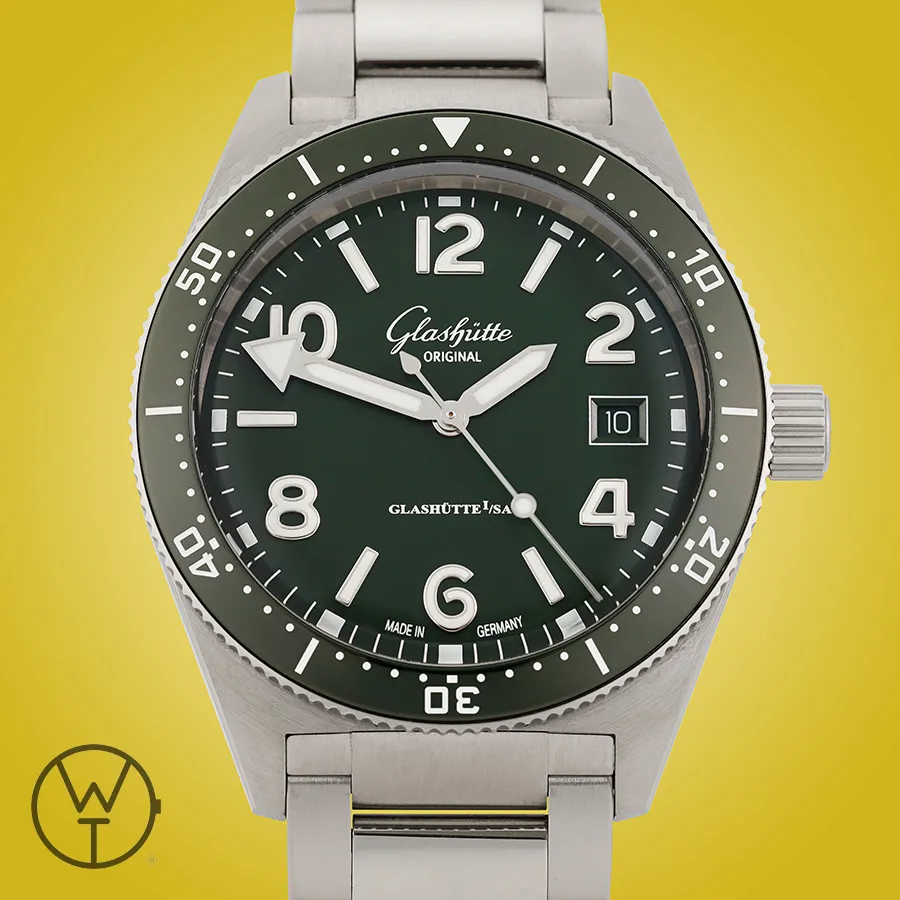 Glashütte SeaQ 1-39-11-13-83-70 39.5mm Stainless steel Green