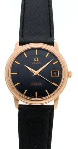 Omega De Ville 4601.54.11 34.5mm Rose gold Black