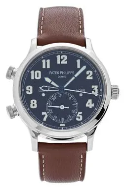 Patek Philippe Calatrava Pilot Travel Time 5524G-001 42mm White gold Blue