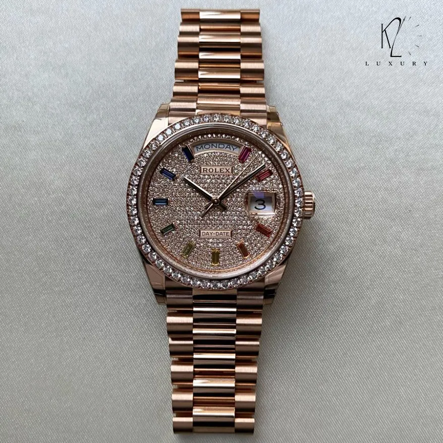 Rolex Day-Date 36 128345RBR 36mm Rose gold Diamond