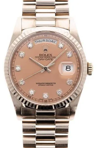 Rolex Day-Date 36 18239 36mm White gold Salmon