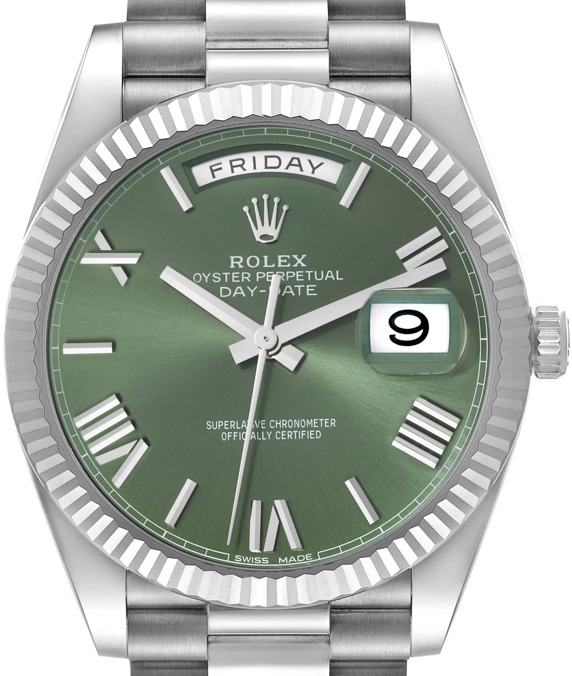 Rolex Day-Date 40 228239 40mm White gold and 18k white gold Green