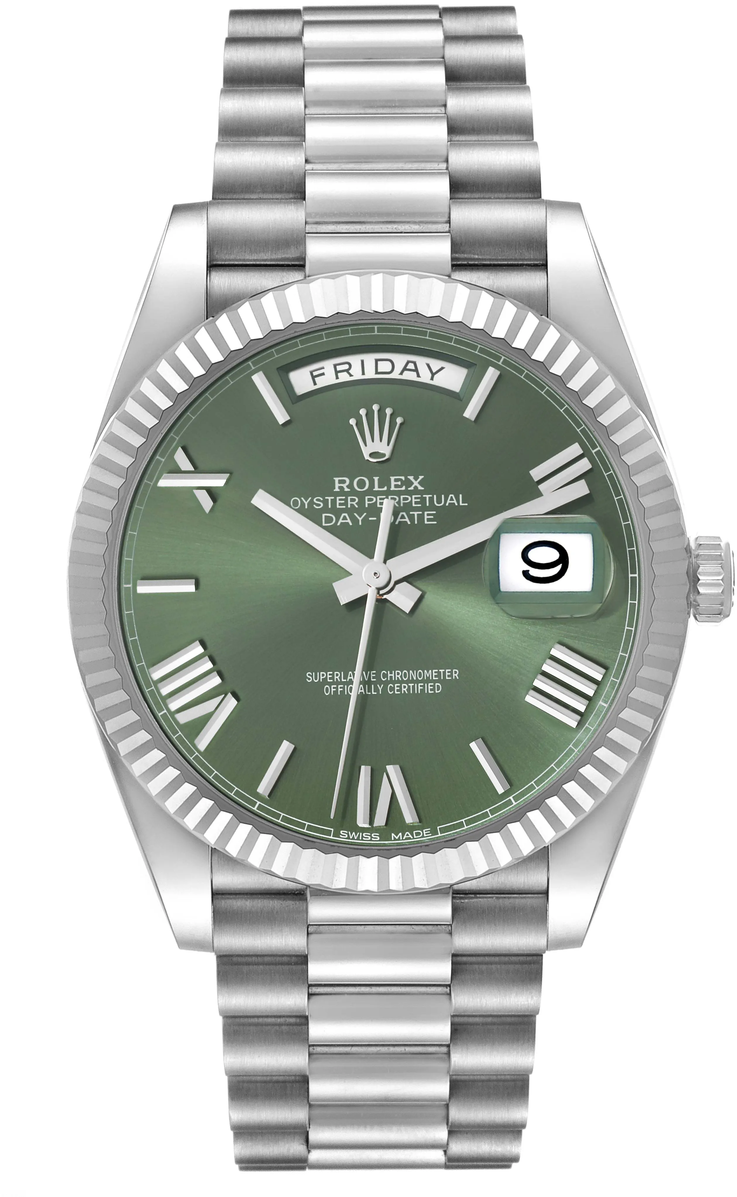 Rolex Day-Date 40 228239 40mm White gold and 18k white gold Green 1