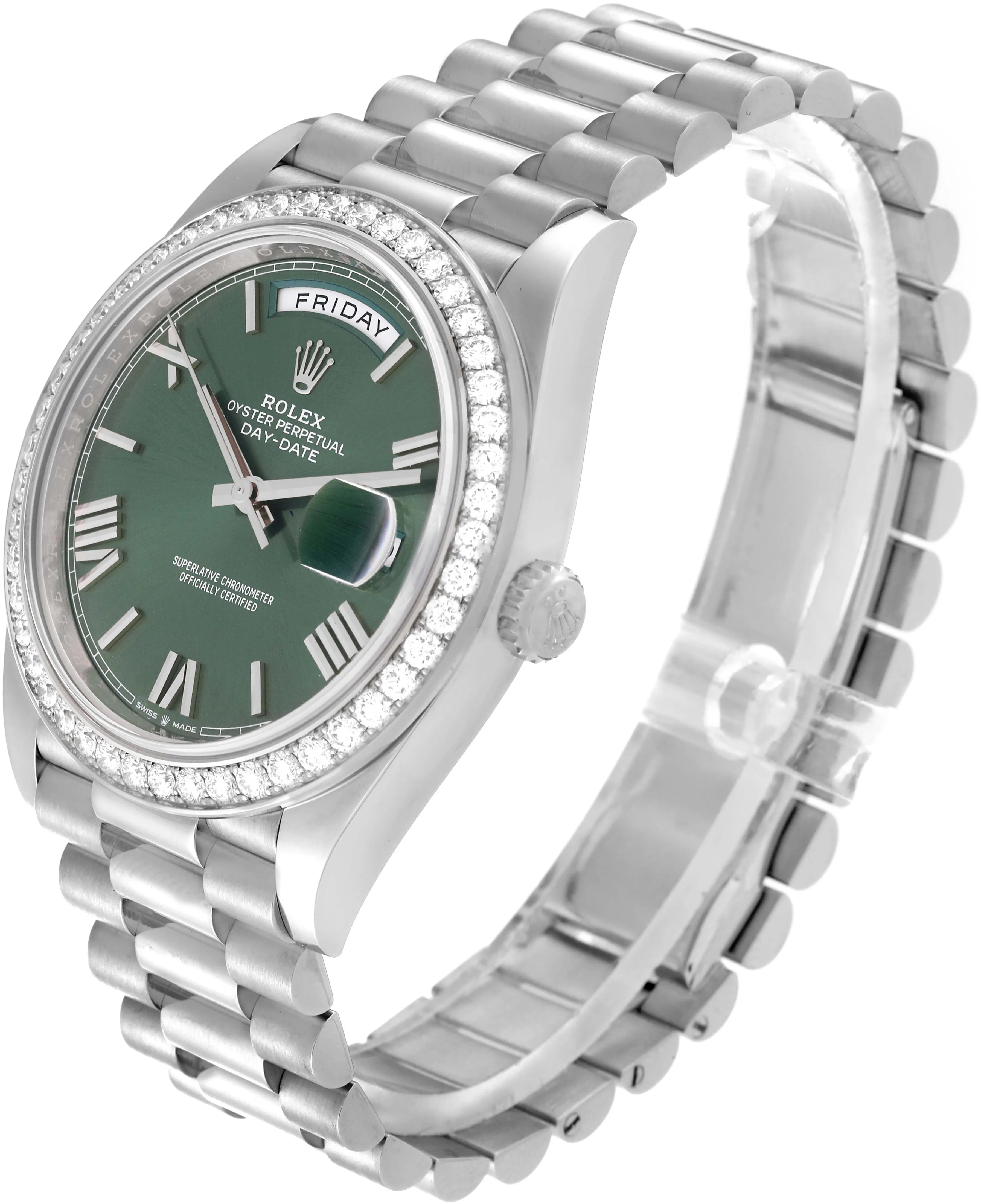 Rolex Day-Date 40 228349RBR 40mm White gold and 18k white gold Green 3