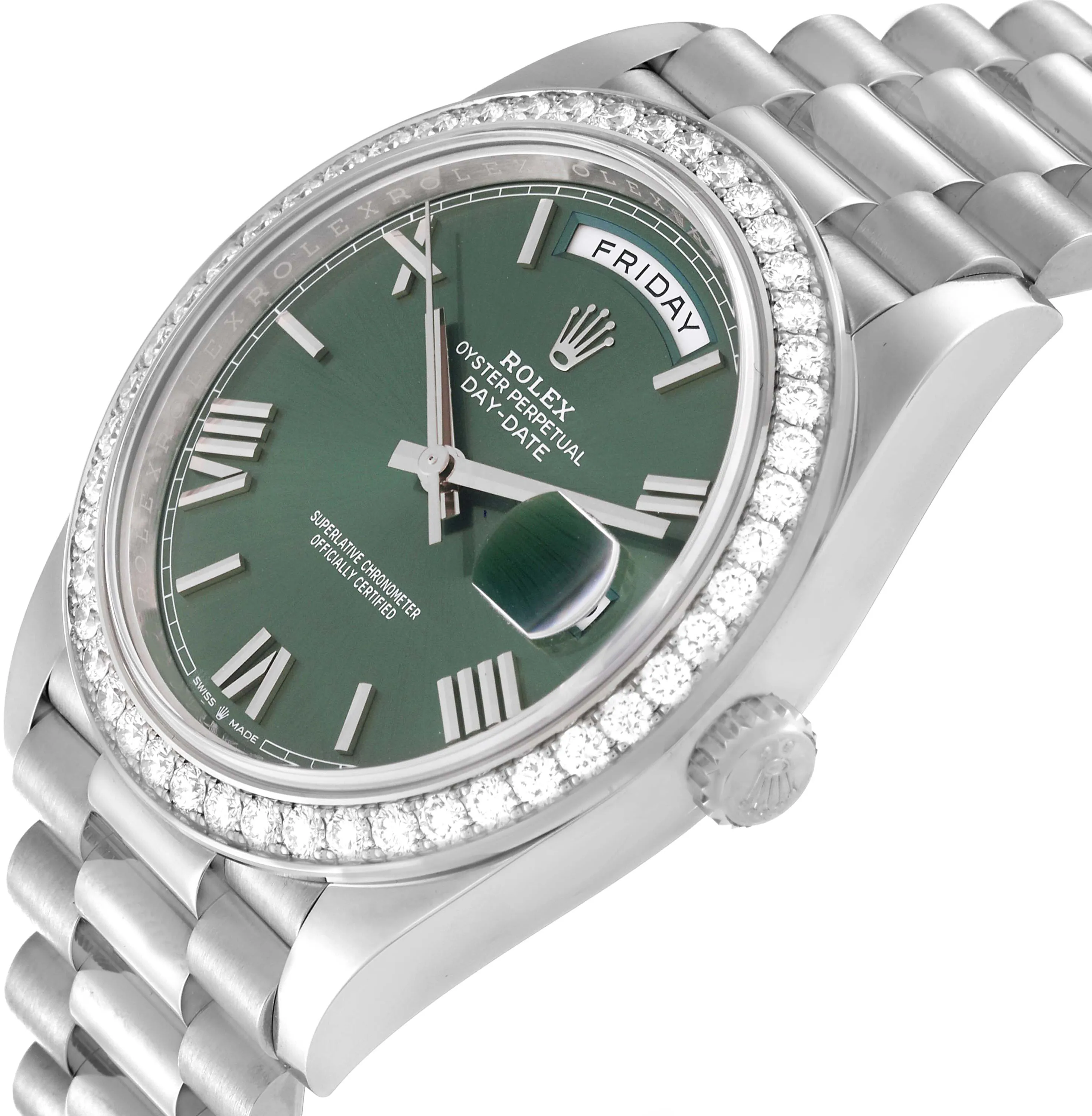 Rolex Day-Date 40 228349RBR 40mm White gold and 18k white gold Green 4