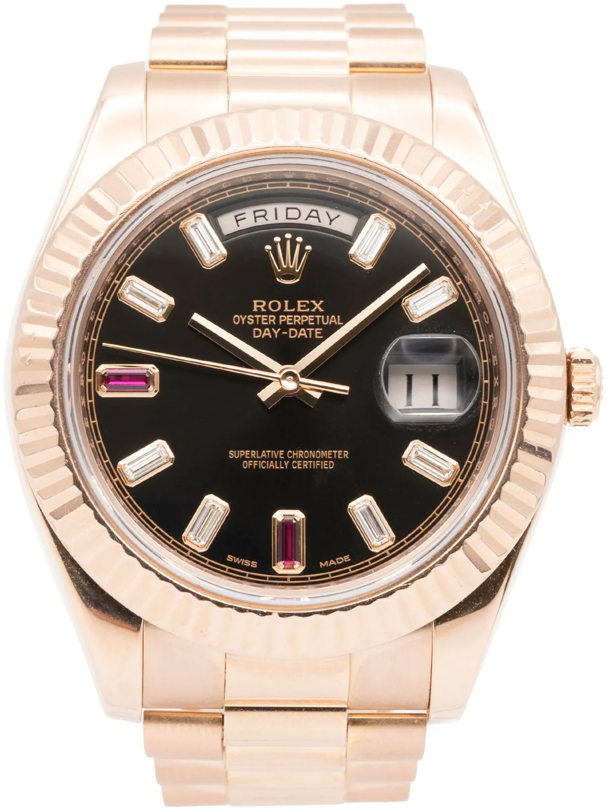 Rolex Day-Date II 218235 41mm Rose gold Ruby