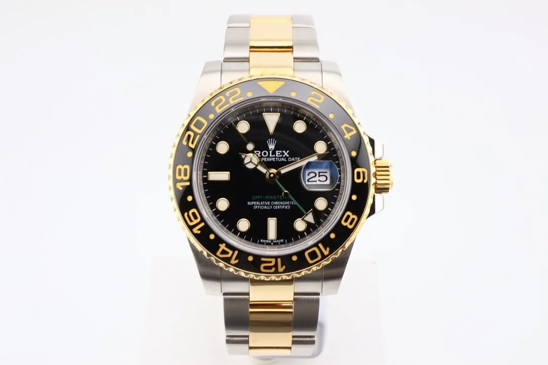 Rolex GMT-Master II 116713LN 40mm Yellow gold and Stainless steel Black