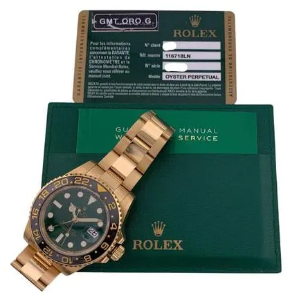 Rolex GMT-Master II 116718LN 40mm Yellow gold Green 9