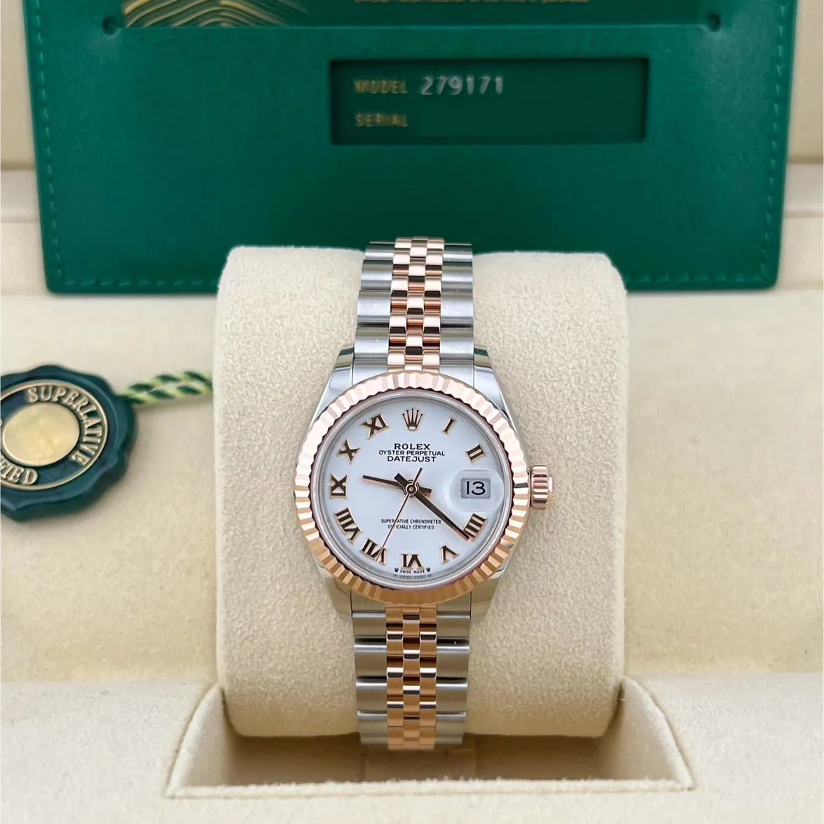 Rolex Lady-Datejust 279171-0021 28mm Oystersteel and Everose gold White 1