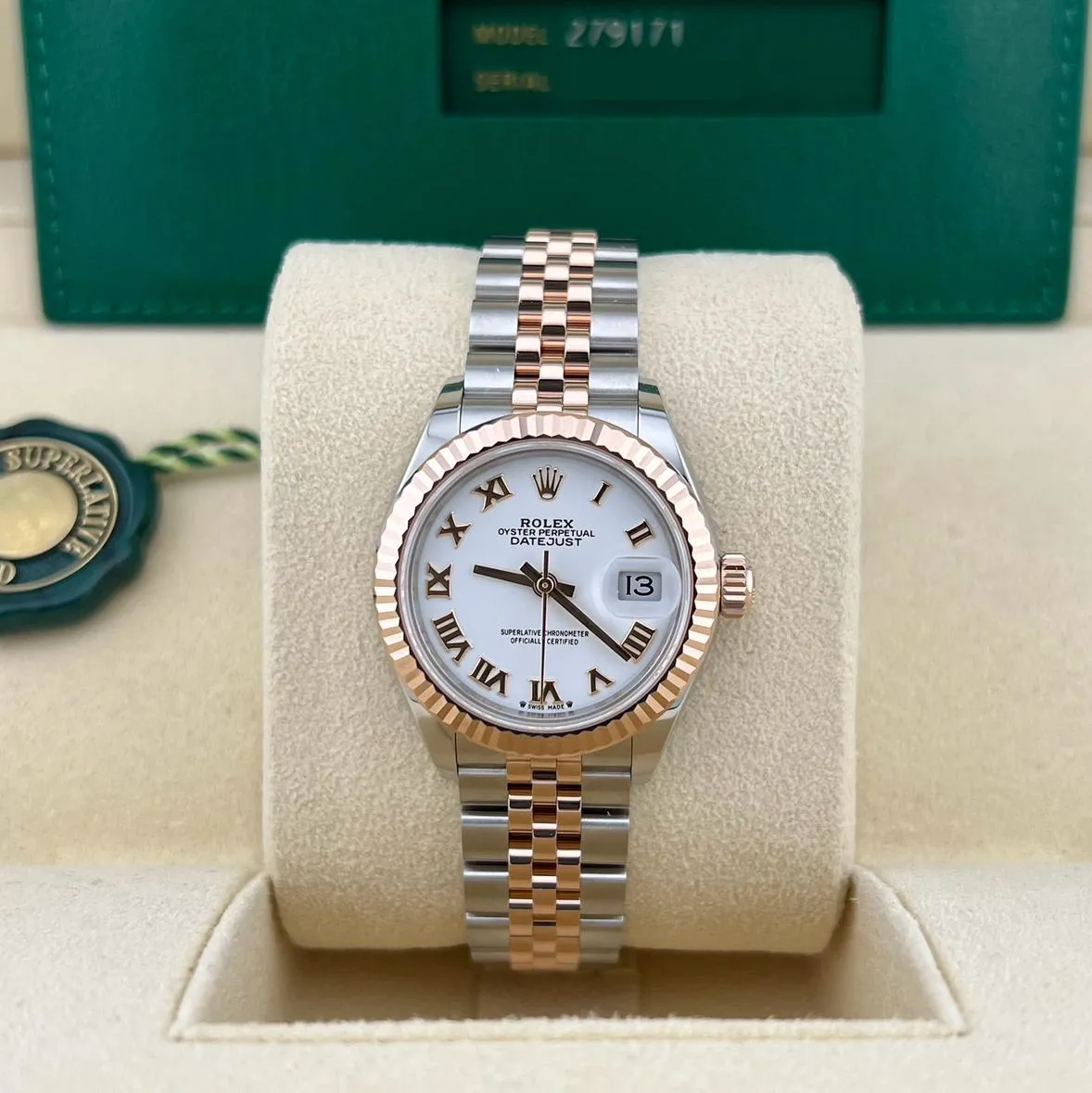 Rolex Lady-Datejust 279171-0021 28mm Oystersteel and Everose gold White 2