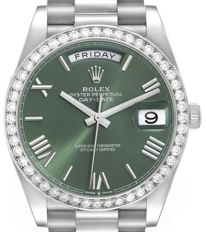 Rolex Day-Date 40 228349RBR 40mm White gold Green