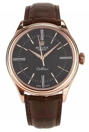 Rolex Cellini 50505 39mm Rose gold Black