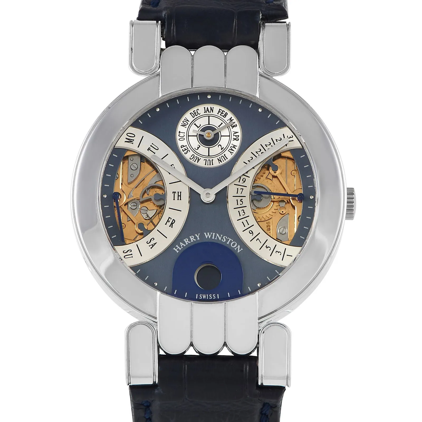 Harry Winston Bi-Retrograde Perpetual Calendar 200/MAPC 38mm Platinum Grey