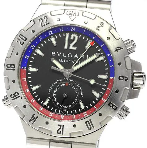 Bulgari Diagono GMT40S 40mm Stainless steel Black