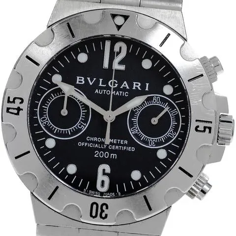 Bulgari Diagono SCB38S 38mm Stainless steel Black