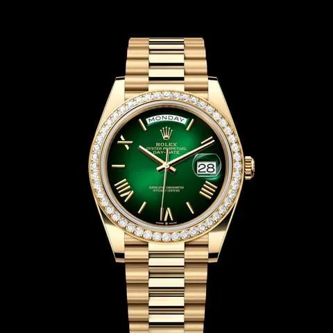 Rolex Day-Date 40 228348RBR 40mm Yellow gold Green