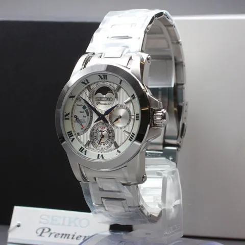 Seiko Premier 5D88-0AG0 42mm Stainless steel White