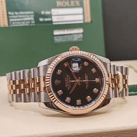 Rolex Datejust 36 116231 36mm Yellow gold and Stainless steel Black