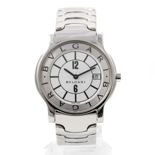 Bulgari Solotempo ST35S Stainless steel Silver and White