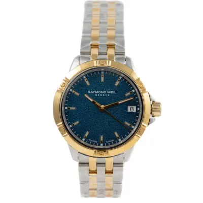 Raymond Weil Tango 5960-STP-50061 30mm Yellow gold PVD plated with stainless steel Blue