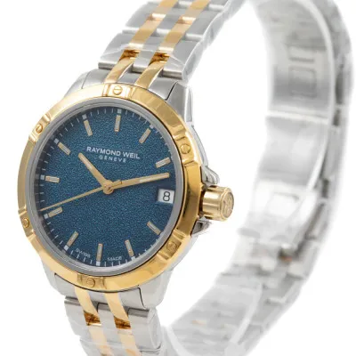 Raymond Weil Tango 5960-STP-50061 30mm Yellow gold PVD plated with stainless steel Blue 7