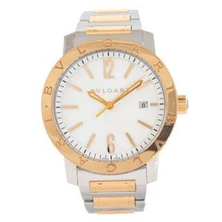 Bulgari Bulgari BB 41 SPG Stainless steel and 18k rose gold White