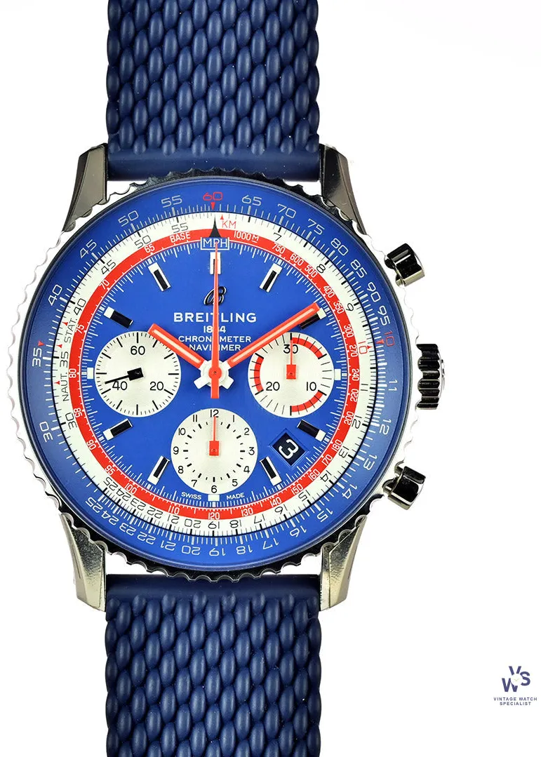 Breitling Navitimer B01 Chronograph 43 AB0121 42mm Stainless steel Blue and Red