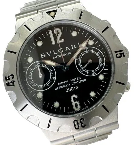 Bulgari Diagono SCB38S 38mm Stainless steel Black 2