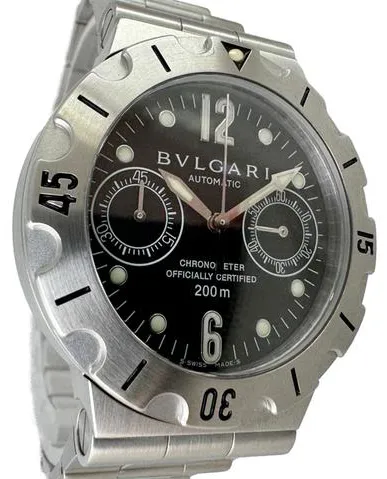 Bulgari Diagono SCB38S 38mm Stainless steel Black 3