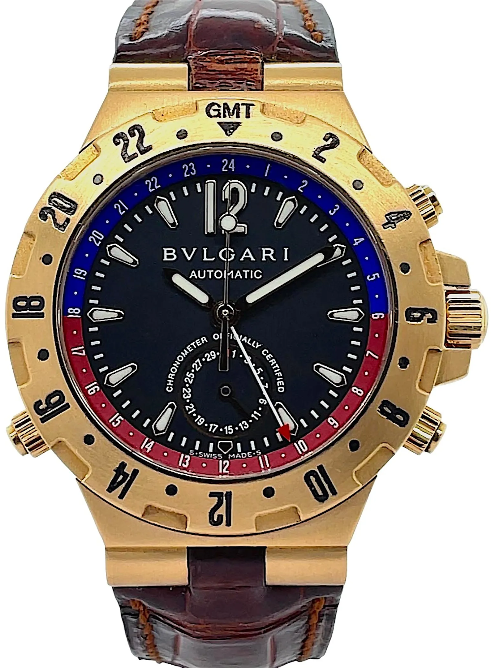 Bulgari Diagono Automatic 40mm Yellow gold and 18k yellow gold Black