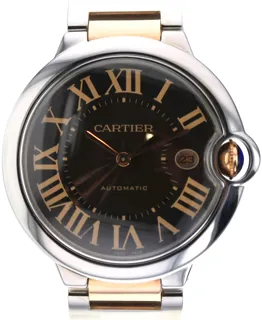 Cartier Ballon Bleu Rose gold and Stainless steel Brown