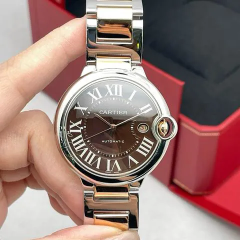 Cartier Ballon Bleu W6920032 42mm Stainless steel Brown