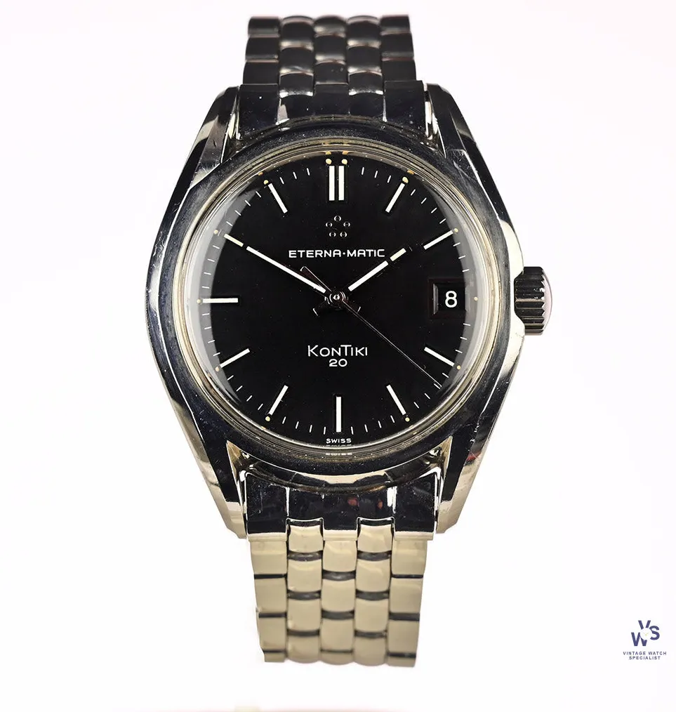 Eterna Kontiki 1969 37mm Stainless steel Black