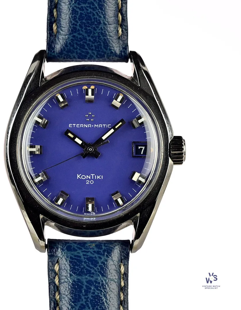 Eterna Kontiki 36mm Stainless steel Blue