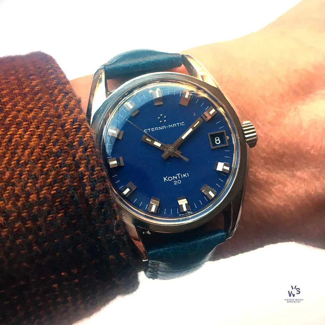 Eterna Kontiki 36mm Stainless steel Blue 2