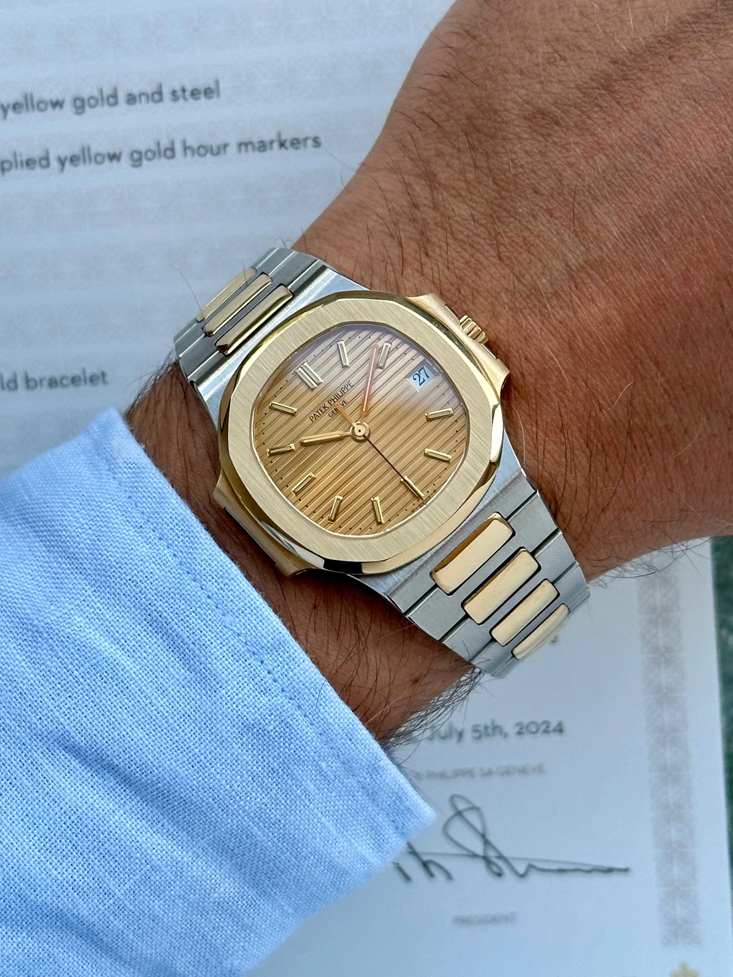 Patek Philippe Nautilus 3800 37mm Yellow gold and Stainless steel Gold 1