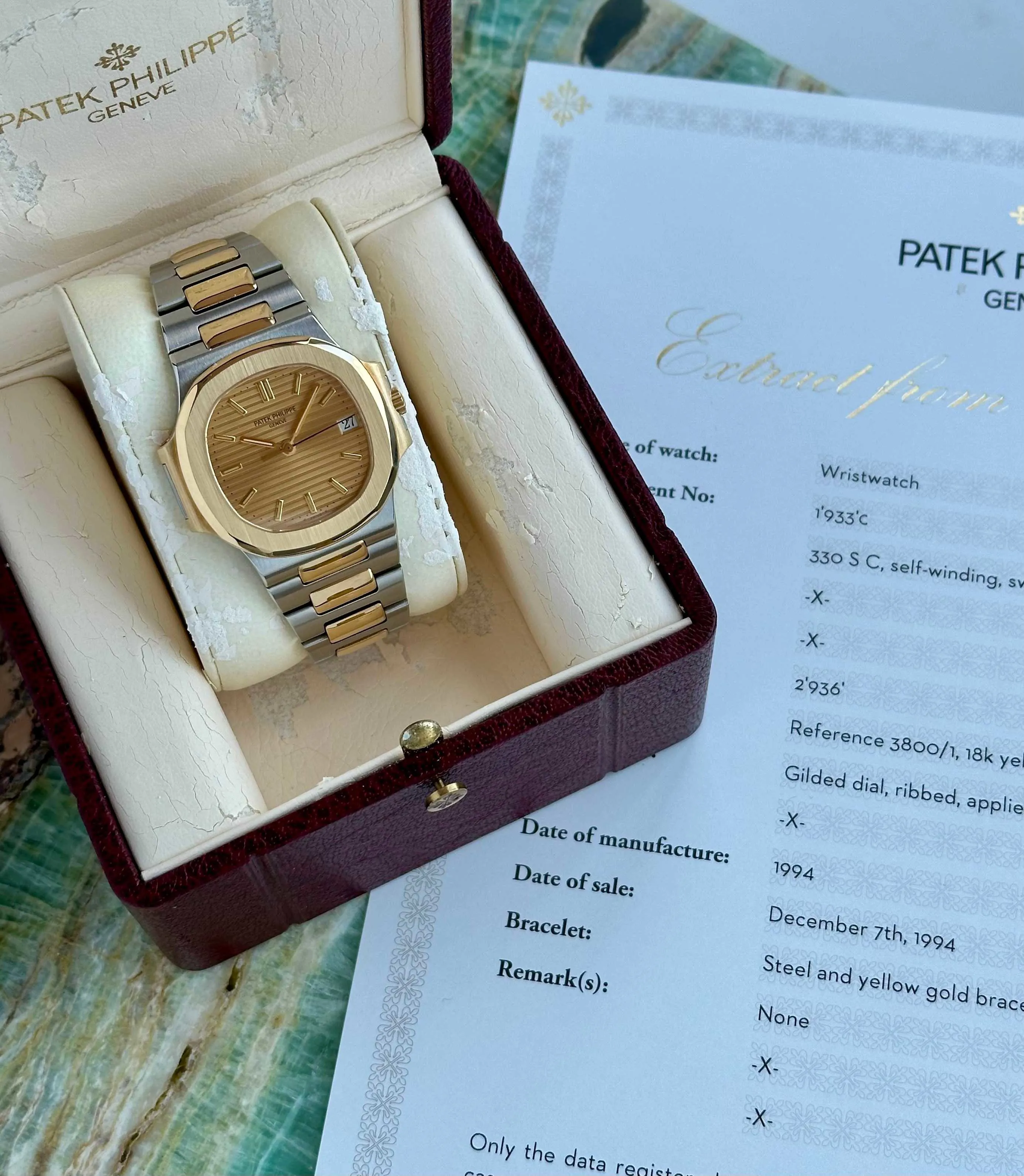 Patek Philippe Nautilus 3800 37mm Yellow gold and Stainless steel Gold 3