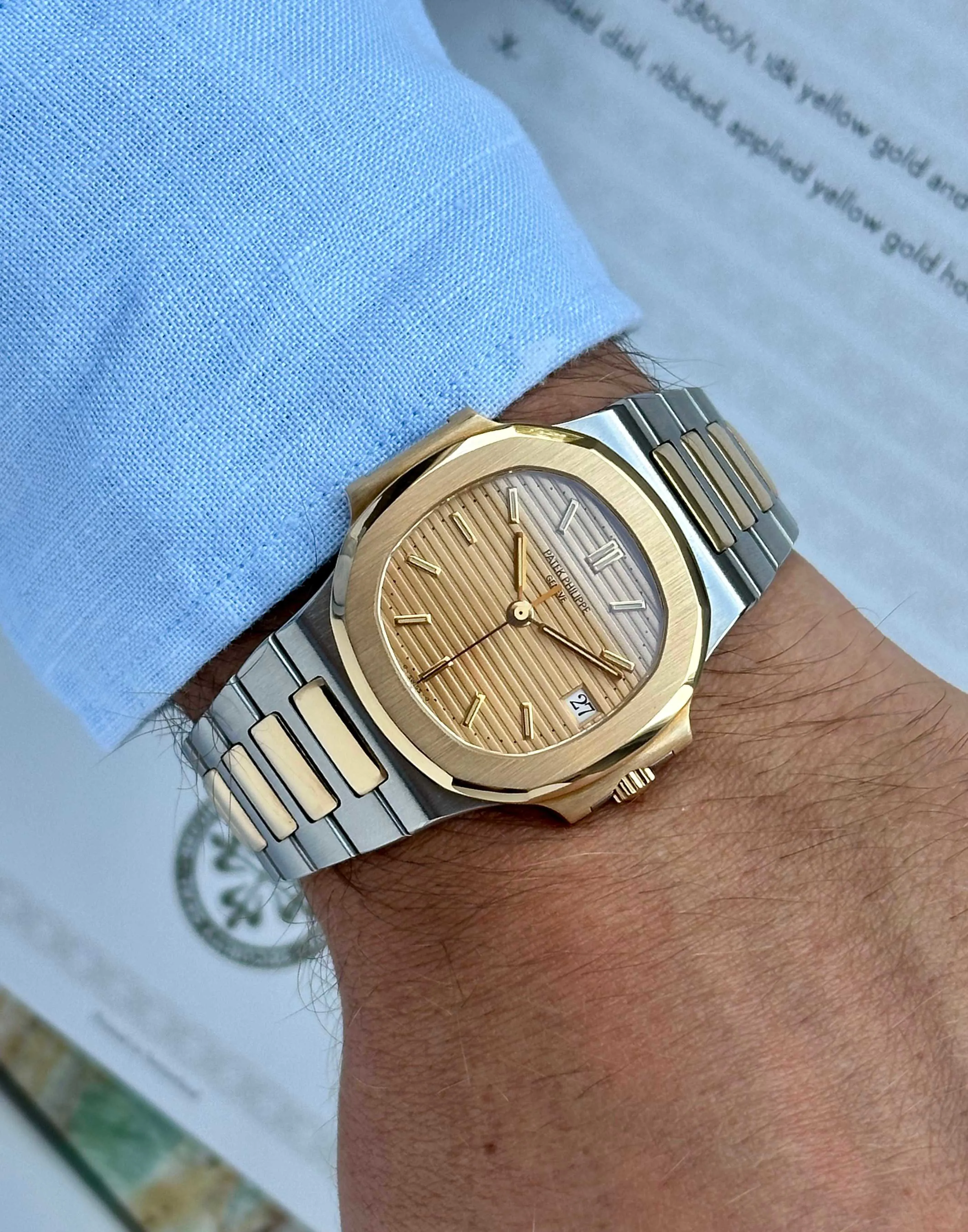 Patek Philippe Nautilus 3800 37mm Yellow gold and Stainless steel Gold 8