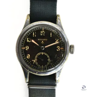 Record Watch Company W.W.W. Chrome Plated Black