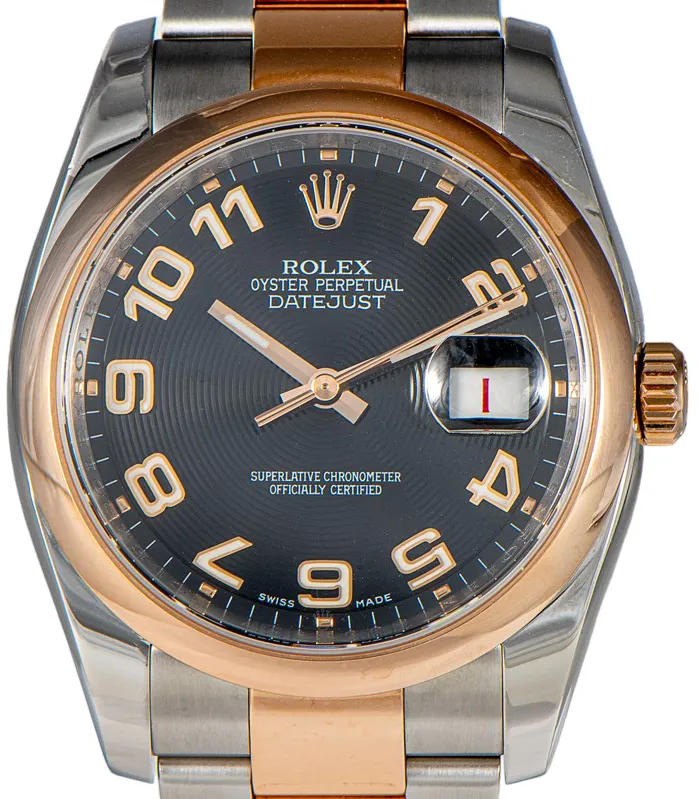 Rolex Datejust 36 116201 36mm Gult Guld/Stål Svart