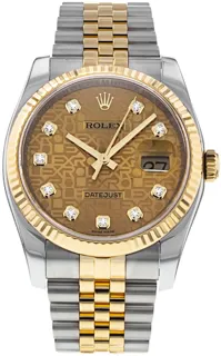 Rolex Datejust 36 116233 Yellow gold and Stainless steel Champagne Jubilee Diamond