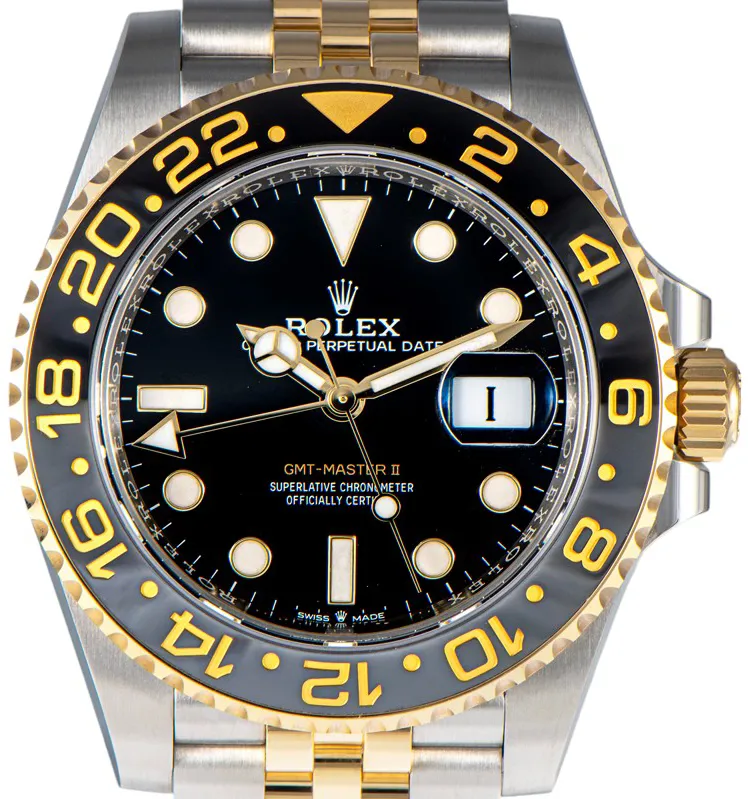 Rolex GMT-Master II 126713GRNR 40mm Gult Guld/Stål Svart