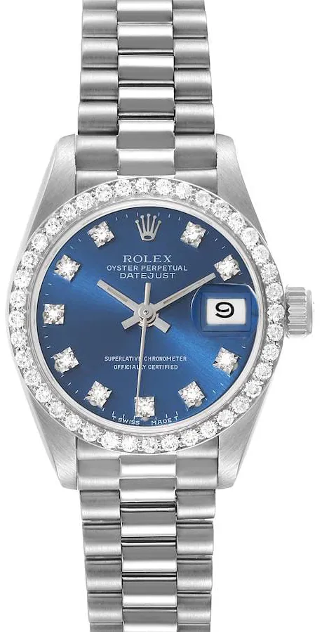 Rolex Lady-Datejust 69139 26mm White gold Blue