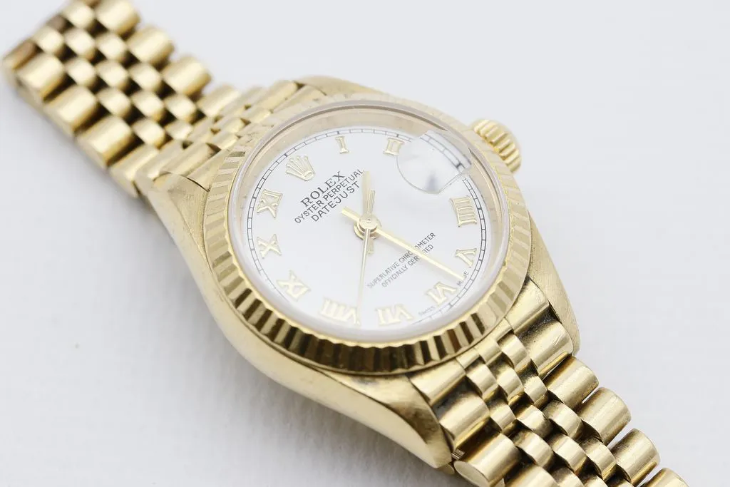 Rolex Datejust 25mm 18k yellow gold White